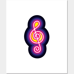 Musical Party Treble Clef Music Note Posters and Art